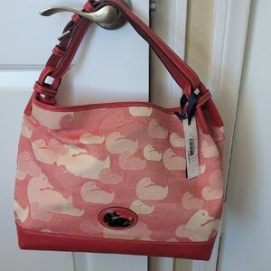 Dooney & Bourke Red and Pink Duck Shoulder Bag . If Y